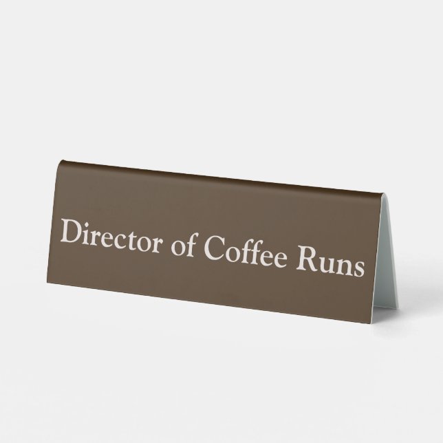 Plaque De Table Directeur des Courses de Café Drôle de Bureau Marr (Verso)