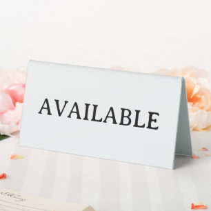 Plaque De Table DISPONIBLE Présentoir de table en plastique 6" X