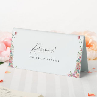 Plaque De Table Douce Mariage Floral Aquarelle Rose Poussiéreux Et