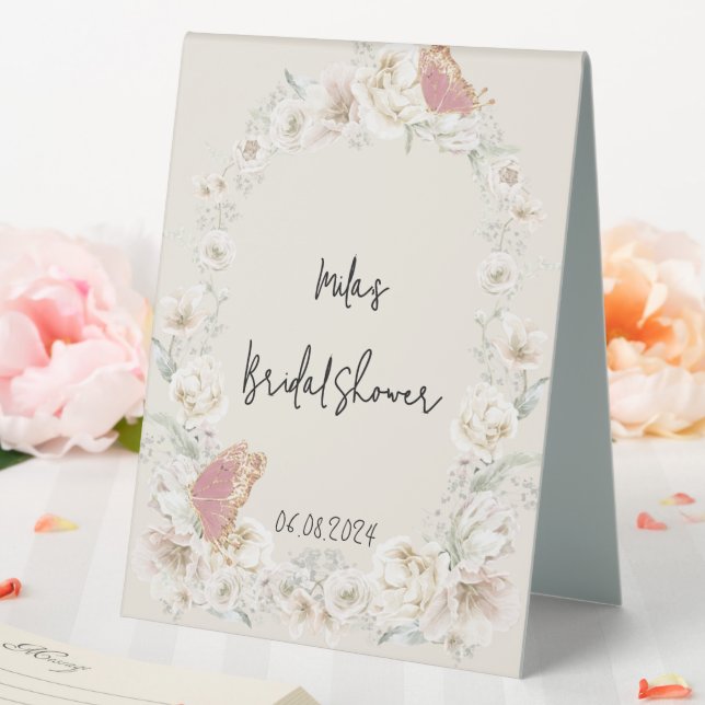 Plaque De Table douche botanique à fleurs rose (In SItu (Mariage))