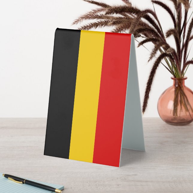 Plaque De Table Drapeau de la Belgique (En SItu (Tableau))
