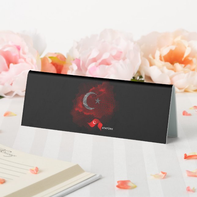 Plaque De Table Drapeau de la Turquie (In SItu (Mariage))
