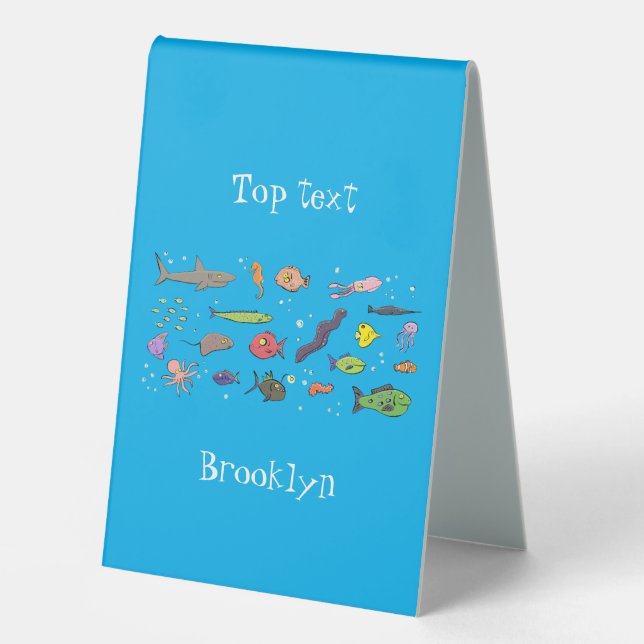 Plaque De Table Drôle des créatures marines dessin motif (Recto)