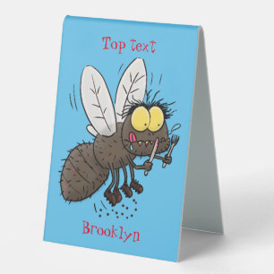 Plaque De Table Drôle dessin animé d'insecte de la mouche à cheval