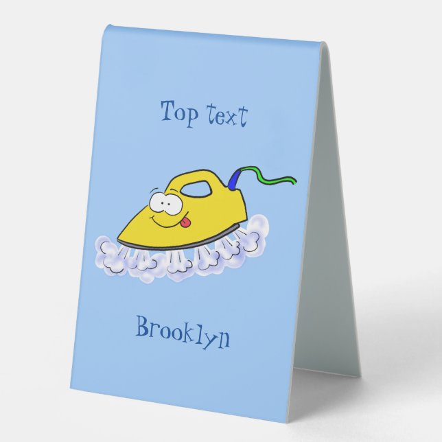 Plaque De Table Drôle dessin animé linge de fer (Recto)