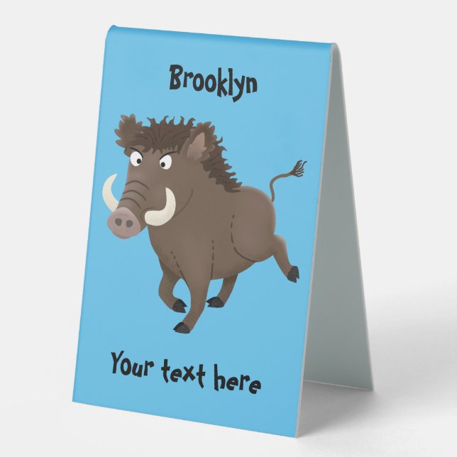 Plaque De Table Drôle dessin humoristique de rasoir de sanglier (Recto)