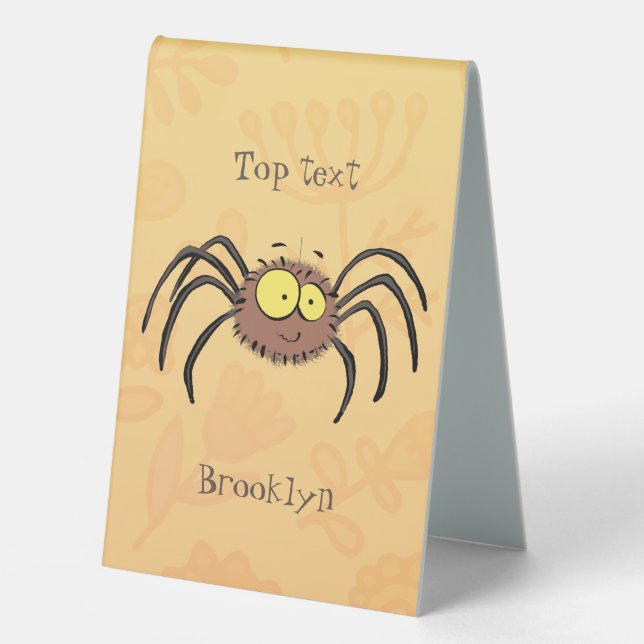 Plaque De Table Drôle mignon dessin animé d'araignée moelleuse (Recto)