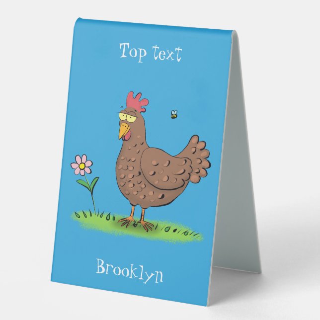 Plaque De Table Drôle poulet rustique whimsical dessin animé (Recto)