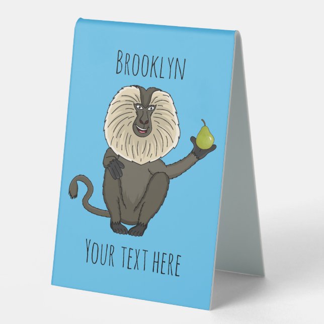 Plaque De Table Drôle singe-singe macaque à queue de lion (Recto)