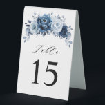 Plaque De Table Dusty Blue Slate Navy Floral Botanal Mariage<br><div class="desc">Elégant bleu Dusty / numéro de table de mariage à thème de la marine avec élégant bouquet de bleu Dusty, marine, ardoise des bourgeons de fleurs roses et bleu eucalyptus feuilles. Veuillez me contacter pour toute aide sur la personnalisation ou si vous avez besoin d'un autre produit avec ce design....</div>