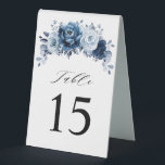 Plaque De Table Dusty Blue Slate Navy Floral Botanal Mariage<br><div class="desc">Elégant bleu Dusty / numéro de table de mariage à thème de la marine avec élégant bouquet de bleu Dusty, marine, ardoise des bourgeons de fleurs roses et bleu eucalyptus feuilles. Veuillez me contacter pour toute aide sur la personnalisation ou si vous avez besoin d'un autre produit avec ce design....</div>