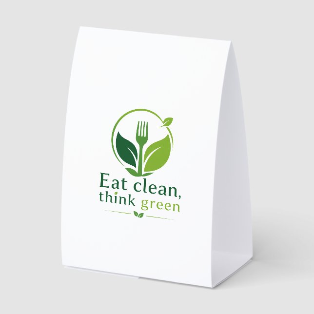 Plaque De Table Eat clean, think green (Recto)