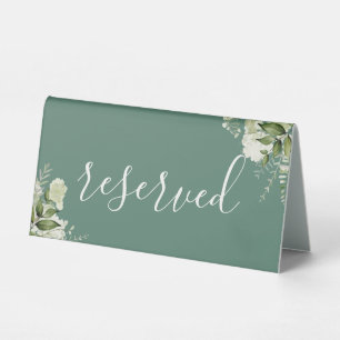 Plaque De Table Écriture Florale de Verdure Verte Eucalyptus Réser
