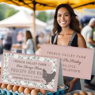 Plaque De Table Egg Étiquette Botanique Hen Eggs Rose Ferme