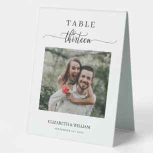 Plaque De Table Elegance Script Photo Mariage Tableau No Treize