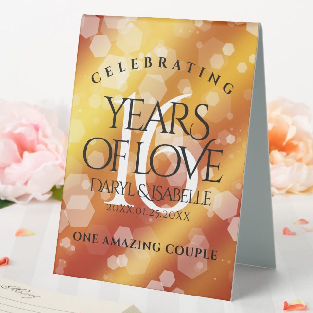 Plaque De Table Élégant 16ème anniversaire de Mariage de Topaz d'o (In SItu (Mariage))