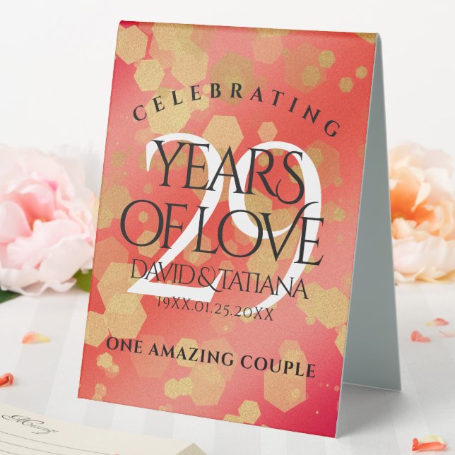 Plaque De Table Élégant 29e anniversaire du Mariage Garnet (In SItu (Mariage))