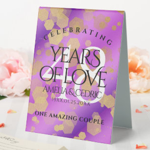 Plaque De Table Élégant 48e anniversaire de Mariage d'Améthyste