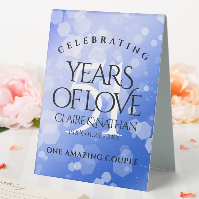 Plaque De Table Élégant 51e anniversaire de Mariage Sapphire (In SItu (Mariage))