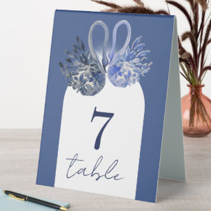 Plaque De Table Elégant Beau Bleu Boho Swan Aquarelle