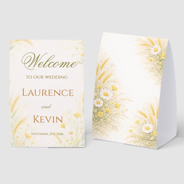 Plaque De Table Elegant Botanical Wedding  (Recto/verso)