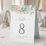 Plaque De Table Elégant Eucalyptus Feuille Mariage or vert<br><div class="desc">Beaux numéros de table mariage avec des eucalyptus couleur rose vif et feuilles d'or.</div>