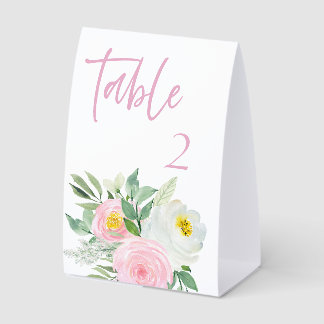 Plaque De Table Elegant Floral Pink Table Number