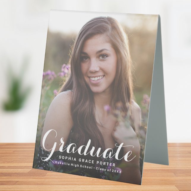 Plaque De Table Elegant Graduation Photo Grad Party (Graduation Photo Table Tent)