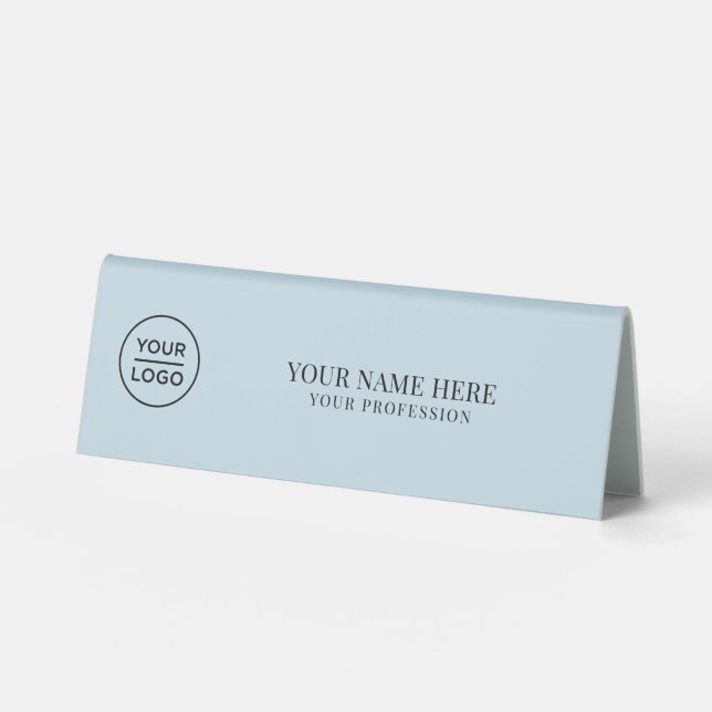 Plaque De Table Elegant Logo Employee Name, Profession (Recto)