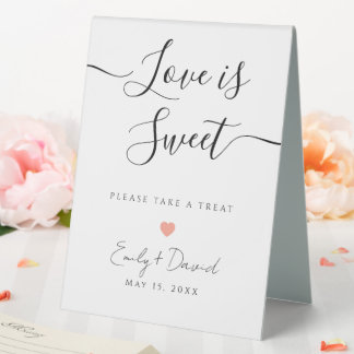 Plaque De Table Élégant Love is Sweet Présentoir de Table de Maria