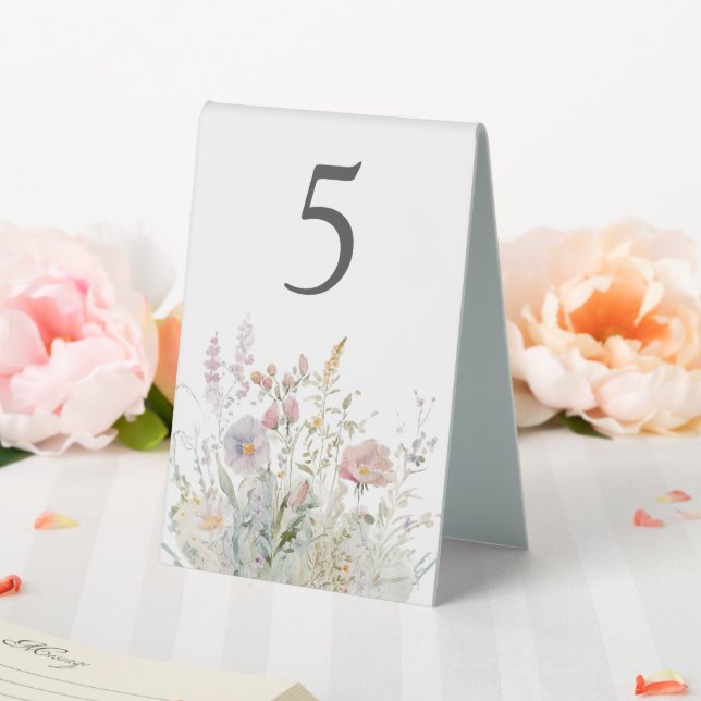 Plaque De Table Élégant Mariage d'aquarelle florale Fleur sauvage (In SItu (Mariage))