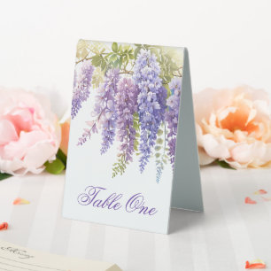 Plaque De Table Élégant mariage de glycine couleur violet