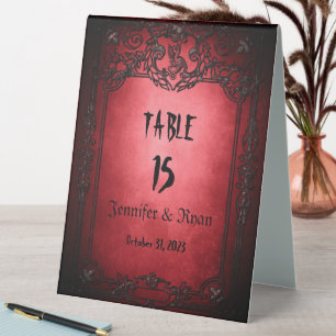 Plaque De Table Élégant Mariage gothique d'Halloween