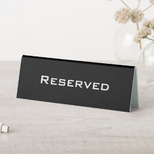 Plaque De Table Élégant minimaliste moderne noir et blanc Réservé