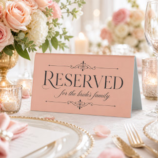 Plaque De Table Élégant Minimaliste Réservé Mariage Écrit à la Mai
