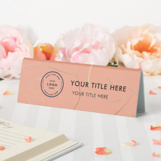 Plaque De Table Elegant Modern Small Business  Logo Table Tent 