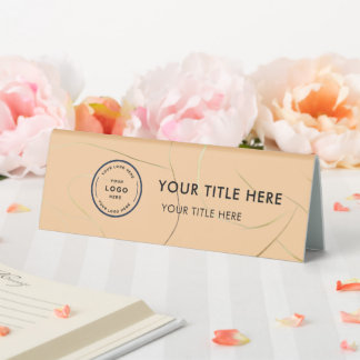 Plaque De Table Elegant Modern Small Business  Logo Table Tent 