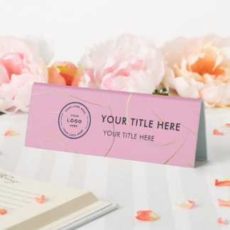 Plaque De Table Elegant Modern Small Business  Logo Table Tent 