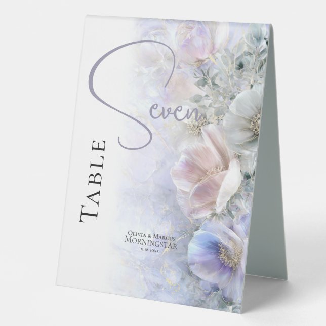 Plaque De Table Elegant Pastel Peonies Floral  (Recto)