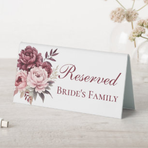 Plaque De Table Elégant Peony Aquarelle Floral Mariage Réservé