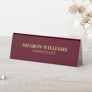 Plaque De Table Élégant professionnel Bourgogne Rouge minimaliste