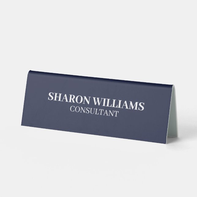 Plaque De Table Élégant professionnel élégant Marine bleu minimali (Recto)