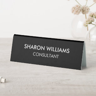 Plaque De Table Élégant professionnel moderne minimaliste noir