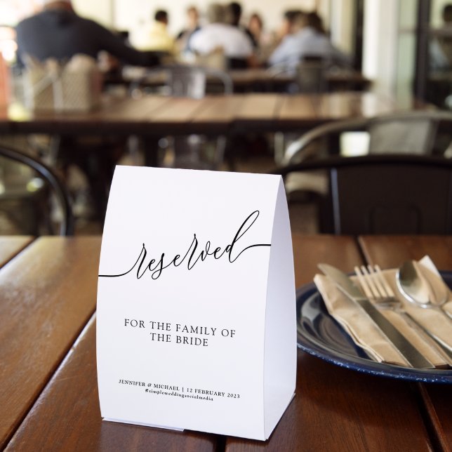 Plaque De Table Elegant Reserved Seating for Your Wedding (Insitu (restaurant))