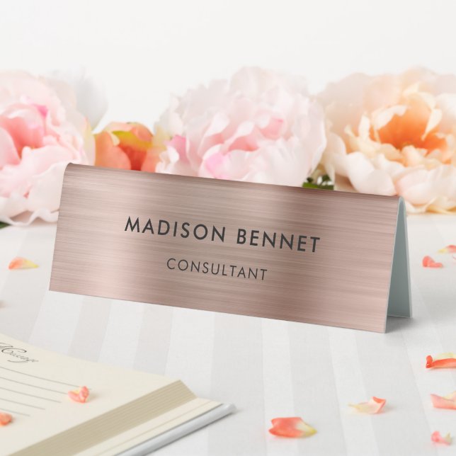 Plaque De Table Élégant Rose Gold Professionnel (In SItu (Mariage))