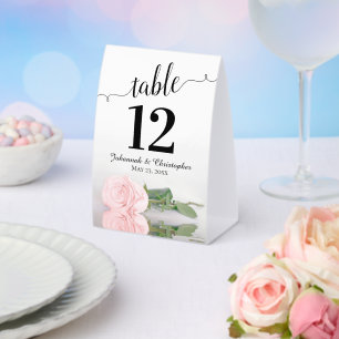 Plaque De Table Élégant rose rose rose rose rose Mariage Numéro de