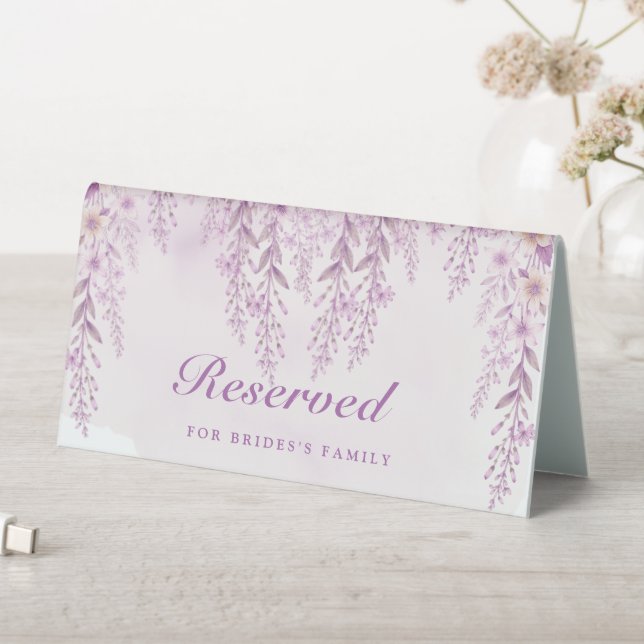 Plaque De Table Elegant Soft Blush Lavender Wedding Reserved (En SItu (Tableau))