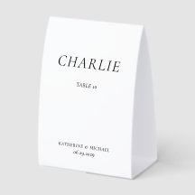 Elegant Timeless White Wedding Table Tent Sign