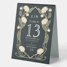 Elegant White Peony Art Nouveau Floral Wedding