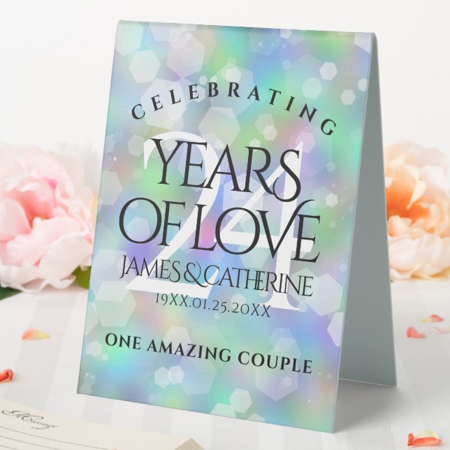 Plaque De Table Élégante 24e anniversaire du Mariage Opal (In SItu (Mariage))